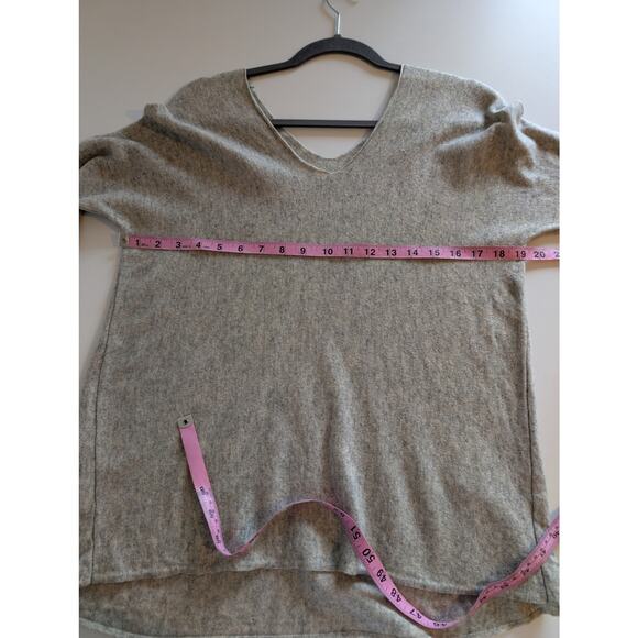 Vince Sweater Wool Cashmere Double V Neck Knit Classic Minimalist Taupe Size S - Picture 9 of 10